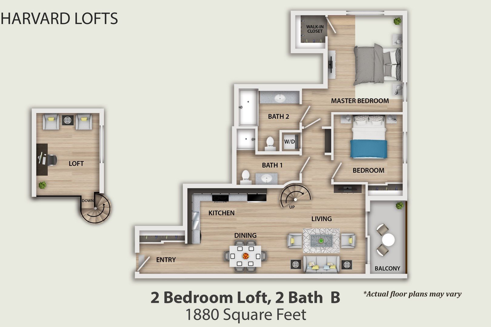2 Bedroom + Loft B Floor Plan 9